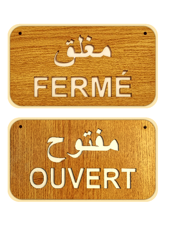Panneau "Ouvert / Fermé" Bilingue